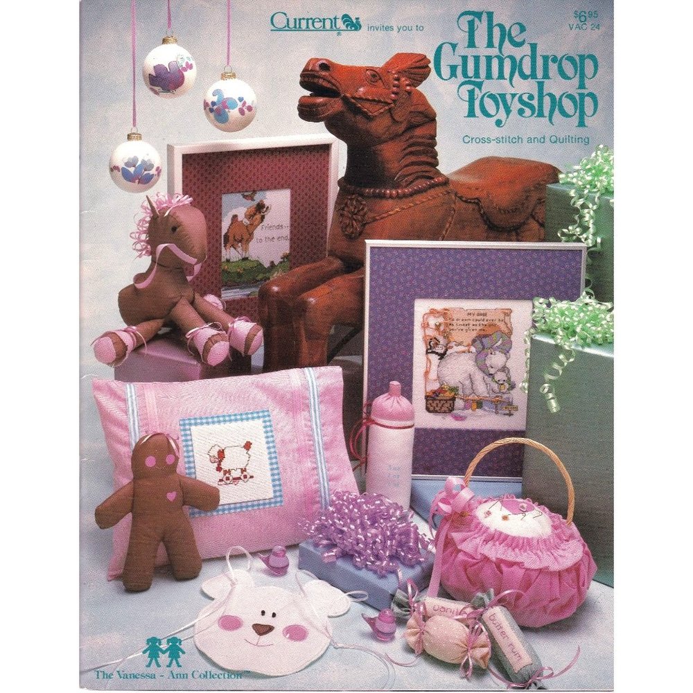 Vintage Pattern Book, Gumdrop Toyshop VAC24, Current Cross Stith and Quilting